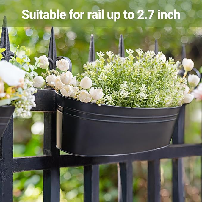 Dahey 5 Pcs Metal Iron Hanging Flower Pots - Image 4