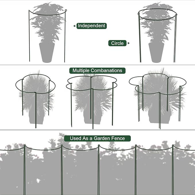 FEED GARDEN 12 Pack Plant Support Stakes, Peony Cages and Supports, Metal - Image 6
