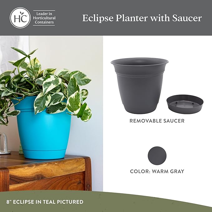 The HC Companies 8 Inch Eclipse Round Planter Pots - Image 2