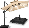 Best Choice Products 12x12ft LED Cantilever Patio Umbrella w/Base Included & by BestChoiceProducts