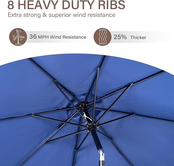 Backyard Expressions 9 ft. Patio Umbrella, Market Table Umbrella w/Tilt and - Image 2