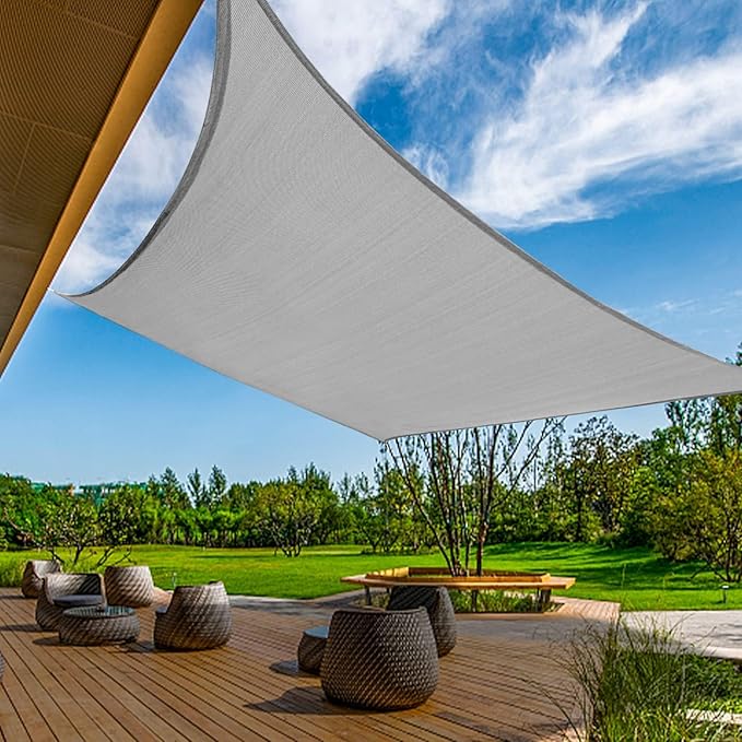 KANAGAWA Sun Shade Sail 13'x20' Gray Rectangle UV Block Canopy Awning Shelter by KANAGAWA