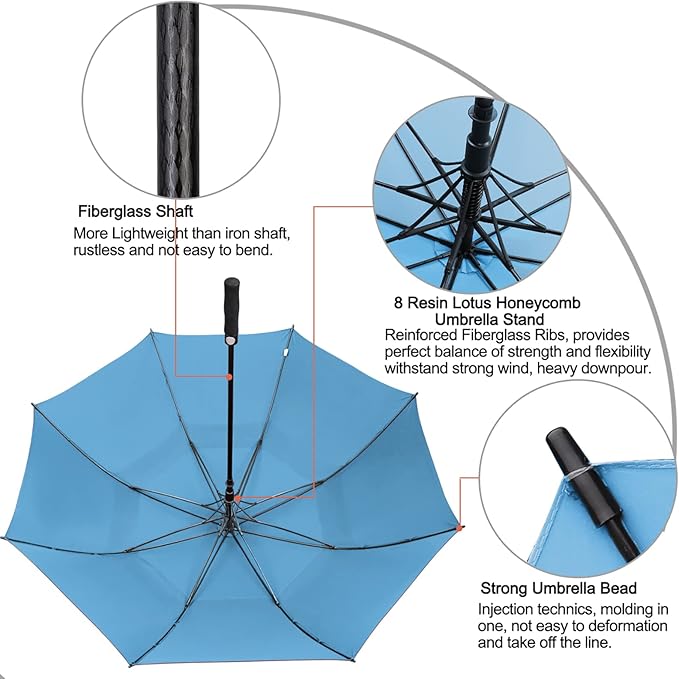 G4Free 47/54/62/68/72 Inch Automatic Open Golf Umbrella Oversize Extra Large - Image 5
