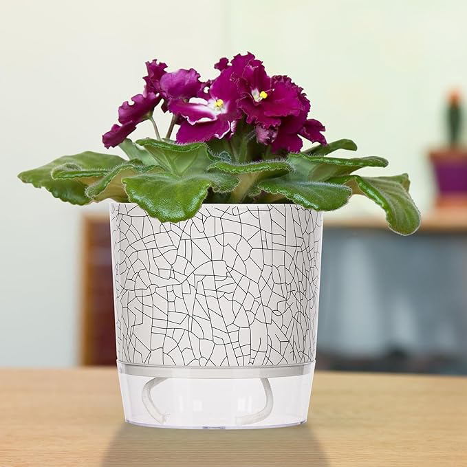 4 Pack Self Watering Pots for Indoor Plants, 4/5.5 Inch Lightweight Planters - Image 5