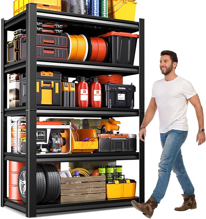 Garage Shelving-2050 lbs 5 Tier Storage Shelves, Adjustable Heavy Duty Metal - Image 8