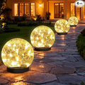 Solar Garden Lights Outdoor Waterproof, 4 Pack Cracked Glass Ball Light by SyouHome
