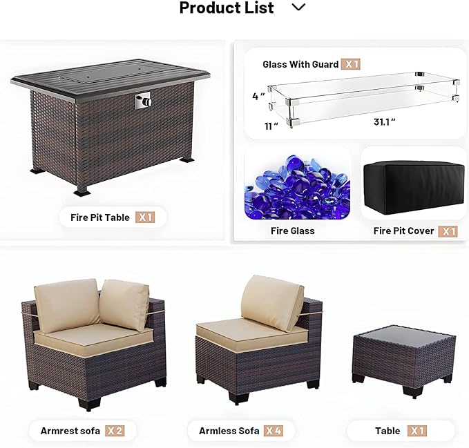 Kullavik 8 Pieces Outdoor Patio Furniture Set - Image 7