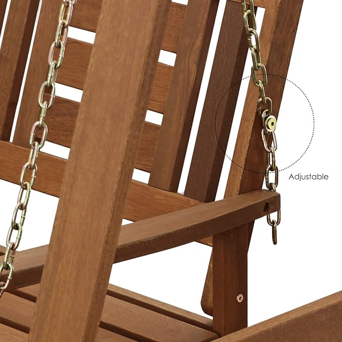 Furinno TIOMAN Porch Swing, Outdoor Hanging Wooden Swing - Image 6