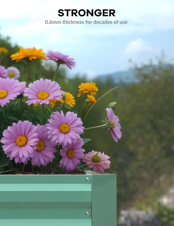 GarveeLife 8x4x2 ft Galvanized Raised Garden Bed, Rust-Resistant Raised Garden - Image 6