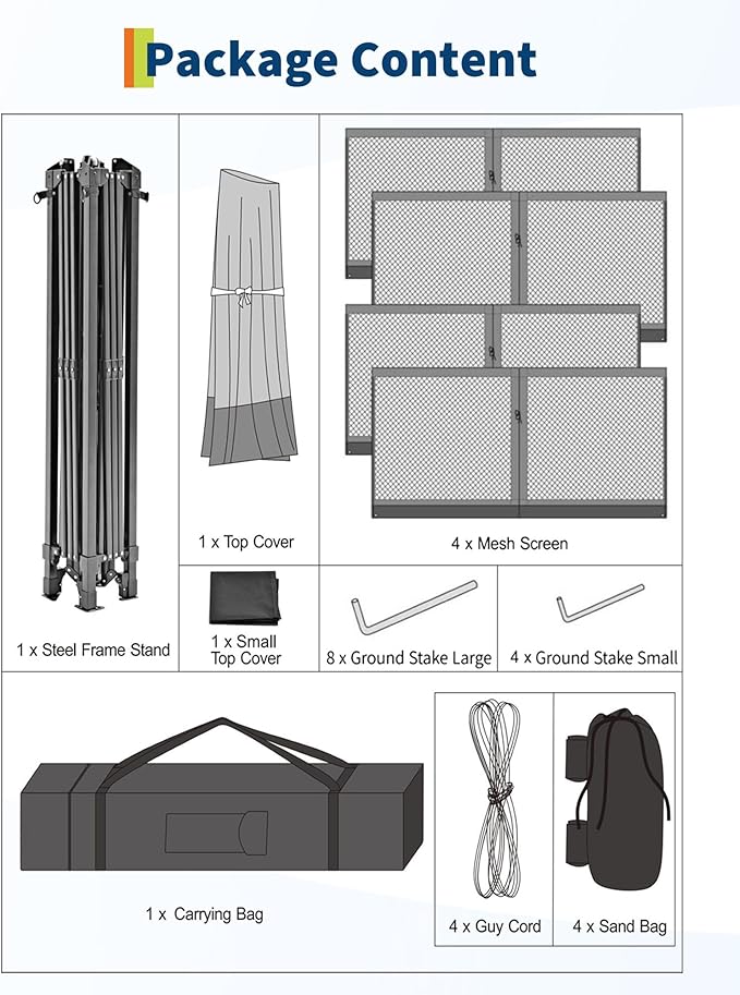 Canopy Tent 13x13 ft, Pop Up Gazebo One-Push Setup - Image 9