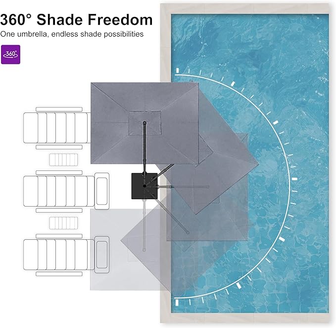 PURPLE LEAF 10' X 13' Rectangle Patio Umbrella - Image 6