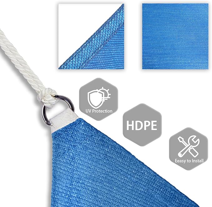 Patio Paradise 12' x 12' x 12' Sun Shade Sail Triangle Canopy Shade Cloth - Image 3