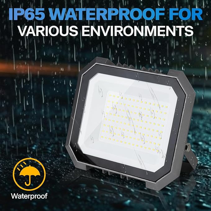 4 Pack LED Flood Lights Outdoor, 100W 10000LM Super Bright Floodlight Outside - Image 3