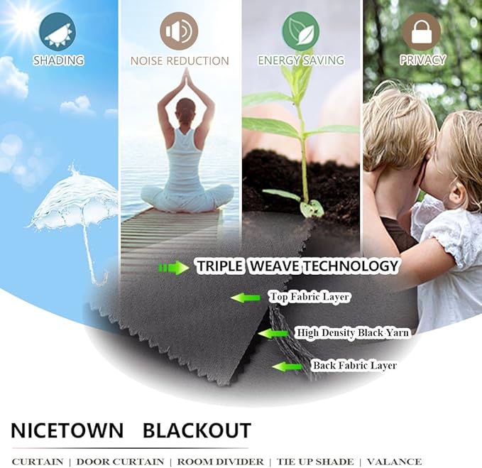 NICETOWN Outdoor Curtain for Patio Waterproof Extra Wide 100", 1 Piece - Image 6