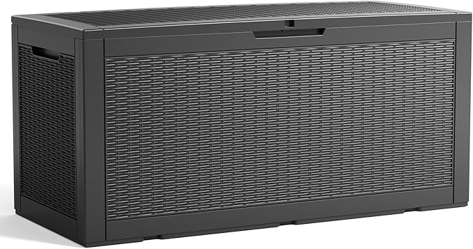 100 Gallon Resin Deck Box, Lockable Patio Outdoor Storage Box - Image 8