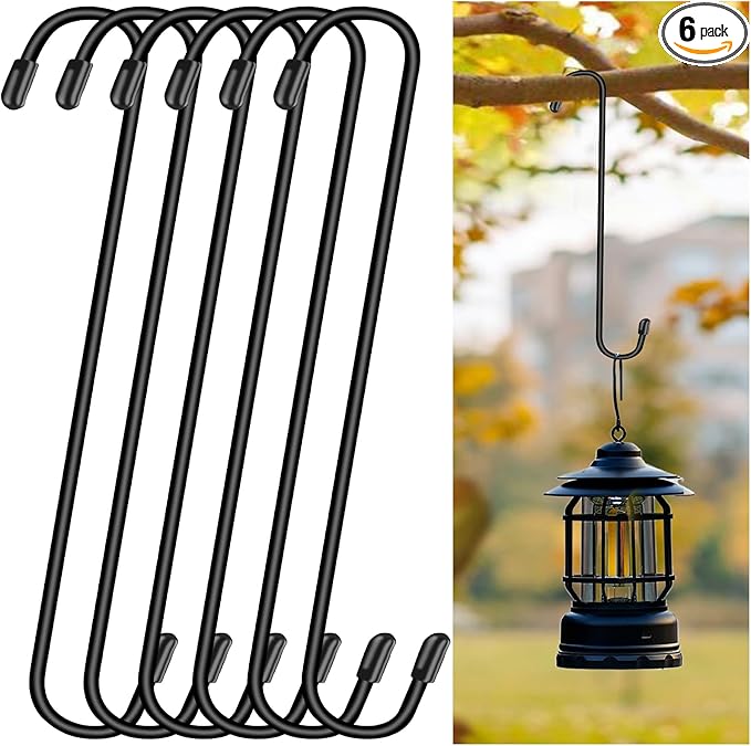 6 Pack 12 Inch Large S Hooks for Hanging Plants, Bird House, Kitchenware by Dpyrrhic