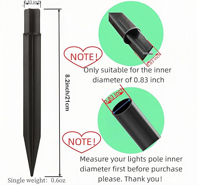 8.25" Reinforced ABS Plastic Solar Ground Spikes - Image 4