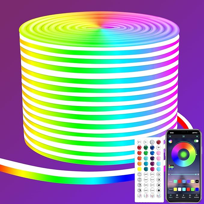 50ft RGB LED neon Rope Lights LED neon Lights by segrass