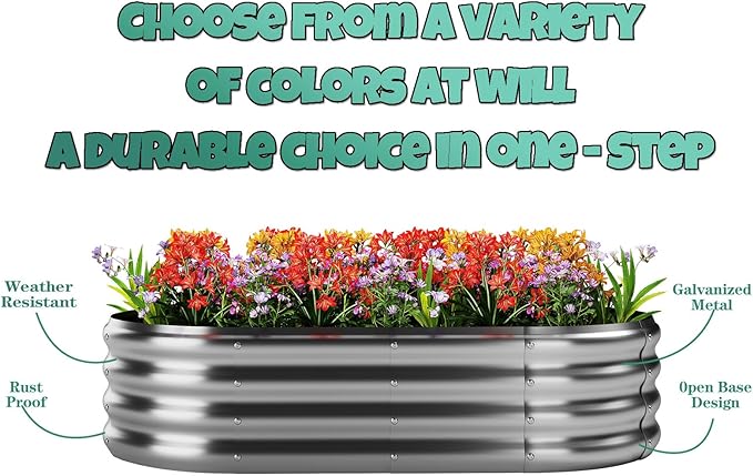 Galvanized Metal Planter Raised Garden Bed Kit - Image 4