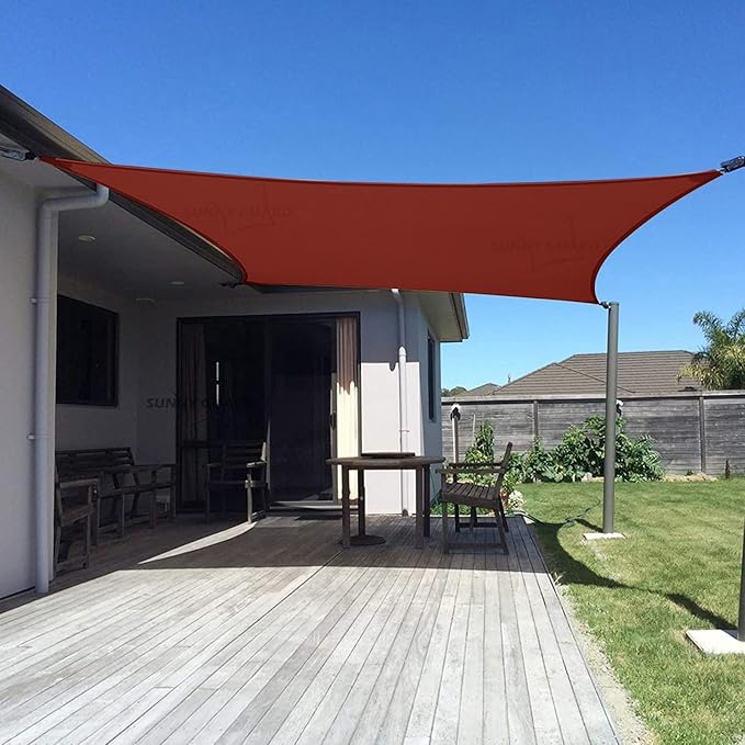 SUNNY GUARD Custom Size 4'x8' Terra Red Sun Shade Sail Rectangle UV Block Shade by SUNNYGUARD
