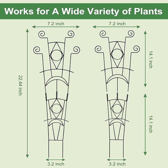 Indoor Plant Trellis for Climbing Plants 2 Pack Small Garden Metal Support for - Image 2