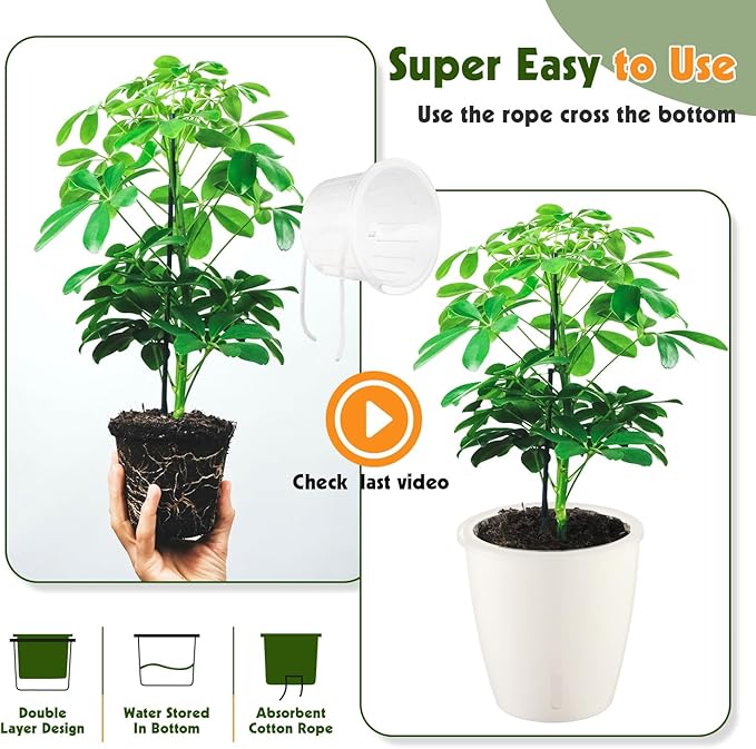 8-Pack 5 Inch Self Watering Pots, Indoor Planter - Image 8