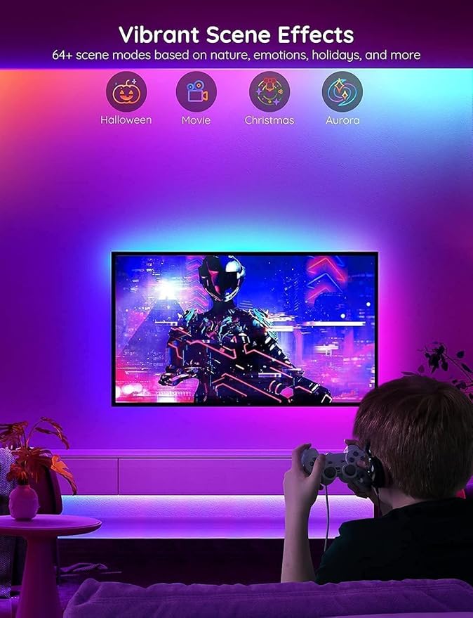 Govee RGBIC Alexa LED Strip Light 16.4ft, Smart WiFi LED Lights Work - Image 6