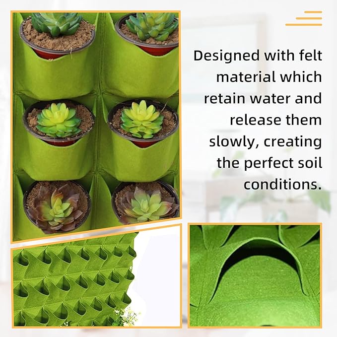Hanging Planting Grow Bags, 90 Pockets Hanging Vertical Wall Planter Wall - Image 3