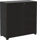 ADDOK Indoor Outdoor Plastic Storage Cabinet 34"x15"x34", Outdoor Storage Shed by ADDOK