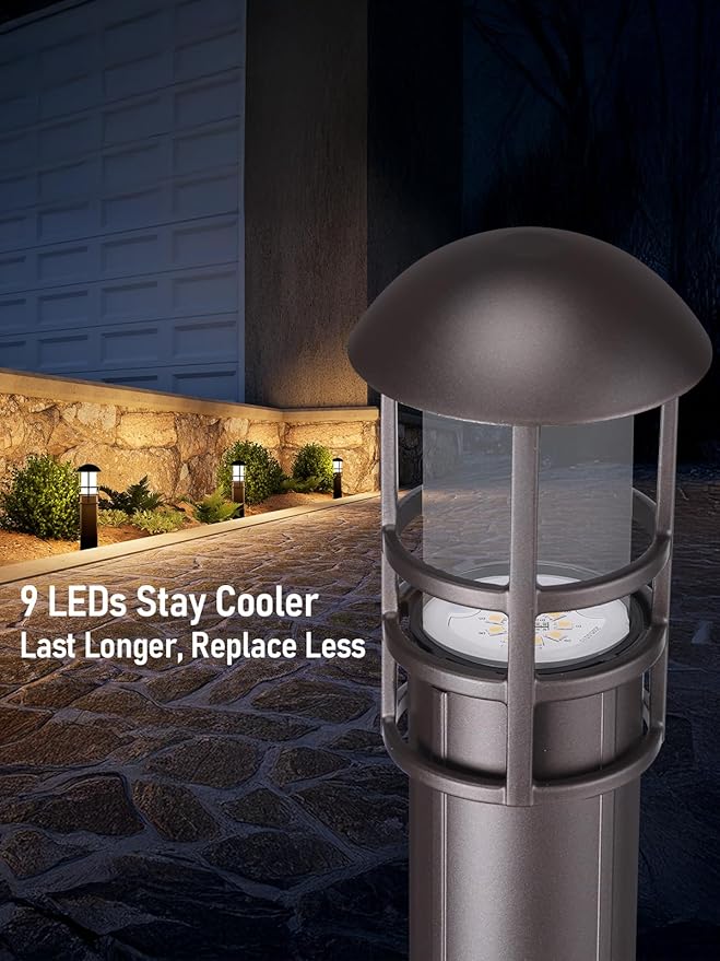 LEONLITE 8-Pack Low Voltage Landscape Lights Pathway, 3W 12V LED Path Lights - Image 3