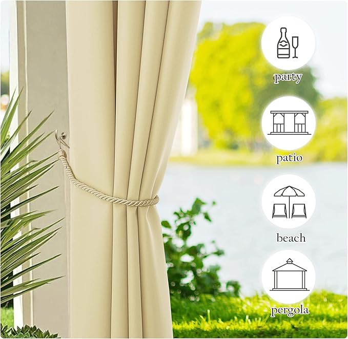 NICETOWN Canvas Waterproof Outdoor Curtains - Image 7