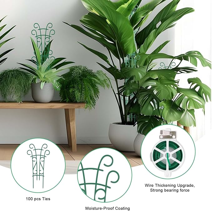 Plant Trellis for Potted Plants 12 Pack Stackable Indoor Outdoor Climbing - Image 4