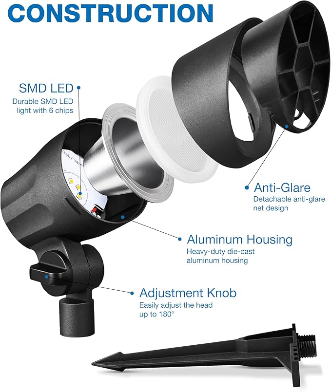 SUNVIE LED Low Voltage Landscape Lighting Kit 12V-24V Aluminum Low Voltage - Image 9