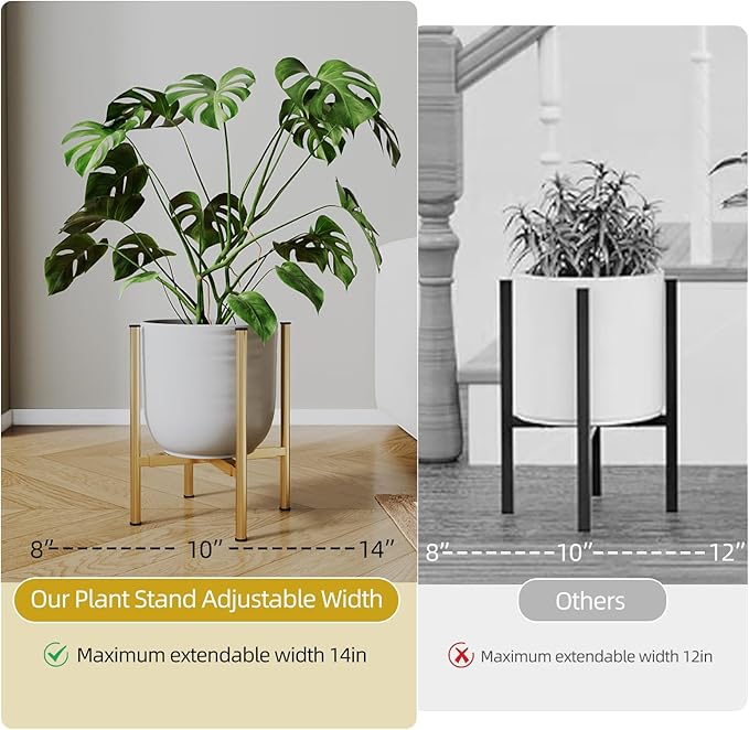 Plant Stand Indoor for 2 Height Options, Mid Century Modern Outdoor Planter - Image 7