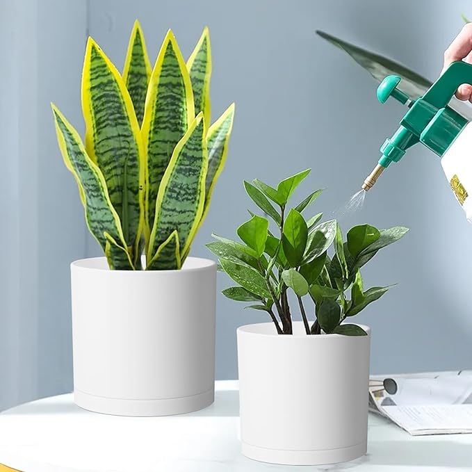 8/7/6 inch Plant Pots, 3 Pack Cylinder Flower Pots - Image 6