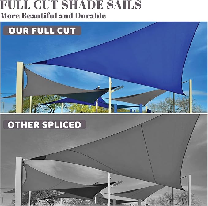 SUNLAX Custom Size 8' x 19' Dark GreySun Shade Sail Canopy Commercial Rectangle - Image 5
