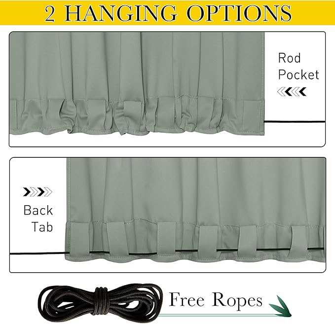NICETOWN 2 Panels Outdoor Curtains - Image 2