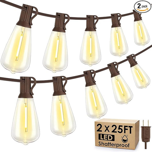 50FT Outdoor String Lights, Patio Lights by Larkvue