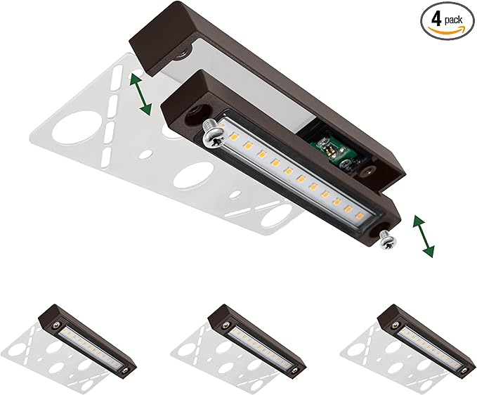 GKOLED 4-Pack Replaceable 6.8" LED Hardscape Lights, Low Voltage Retaining Wall by GKOLED