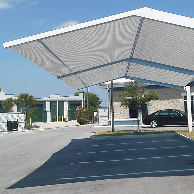 Eden's Decor Straight Flat-Edged Sun Shade Sail Rectangular 4' x 14' Grey - Image 7