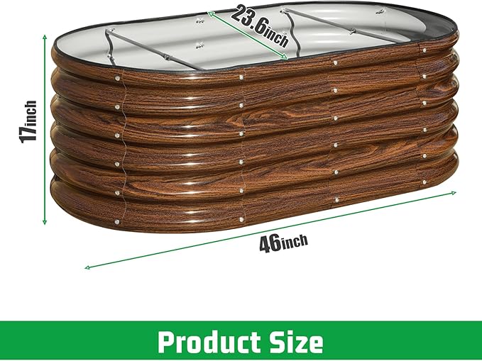 SnugNiture 4x2x1.5ft Raised Garden Bed Outdoor, Oval Raised Garden Bed Kit - Image 2