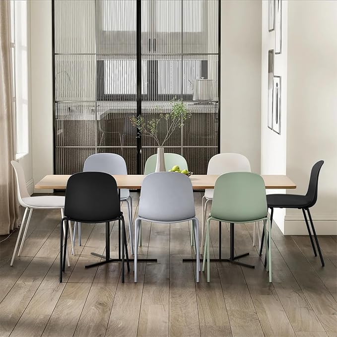 2xhome Modern Stackable Armless Dining Chair | Plastic Shell Seat - Image 7