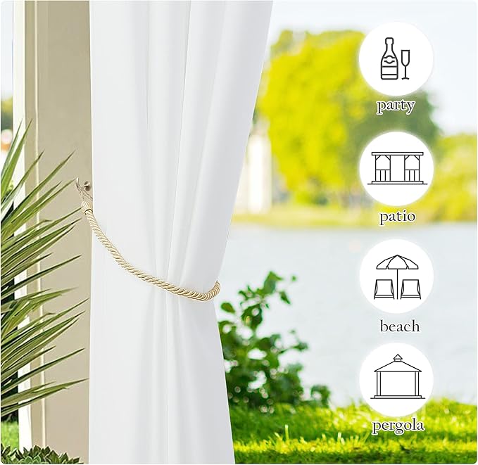 NICETOWN Canvas White Outdoor Curtains - Image 6