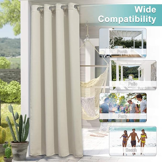 NICETOWN Outdoor Curtain for Patio Waterproof, Home Decor Thermal Insulated - Image 6