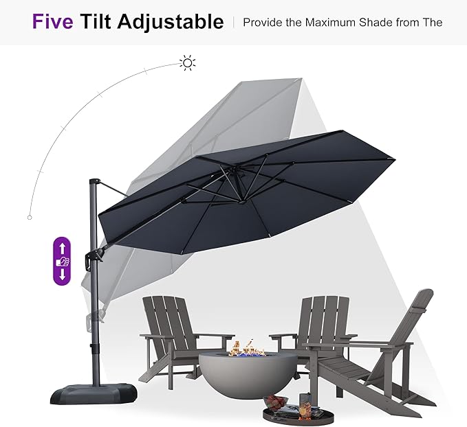 PURPLE LEAF 11 Feet Patio Umbrella - Image 7