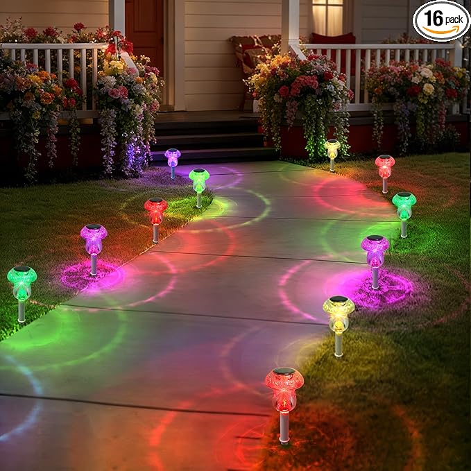 Solar Lights Outdoor, 16 Pack Mushroom Lights Outside Waterproof, Solar Powered by SolarOutdoorLights
