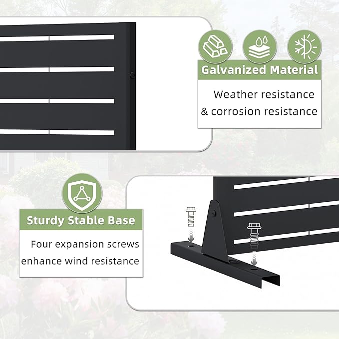 Casaphoria Metal Privacy Screen Outdoor, Louvered Black - Image 9