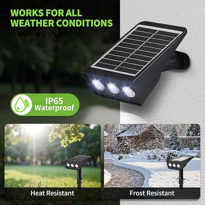 Solar Spot Lights Outdoor, 6 Pack Solar Landscape Spotlights 3 Lighting Modes - Image 5