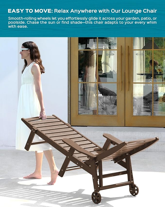 Ciokea Outdoor Lounge Chair Set of 4, All Weather Patio Chaise Lounge Chair - Image 6