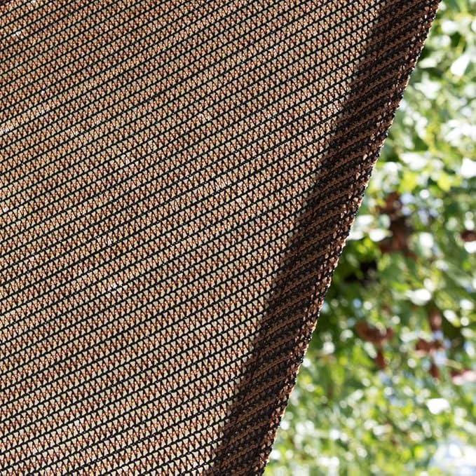 Amgo 22' x 22' x 22' Brown Triangle Sun Shade Sail Outdoor Canopy Awning UPF50+ - Image 9